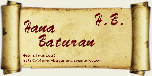 Hana Baturan vizit kartica